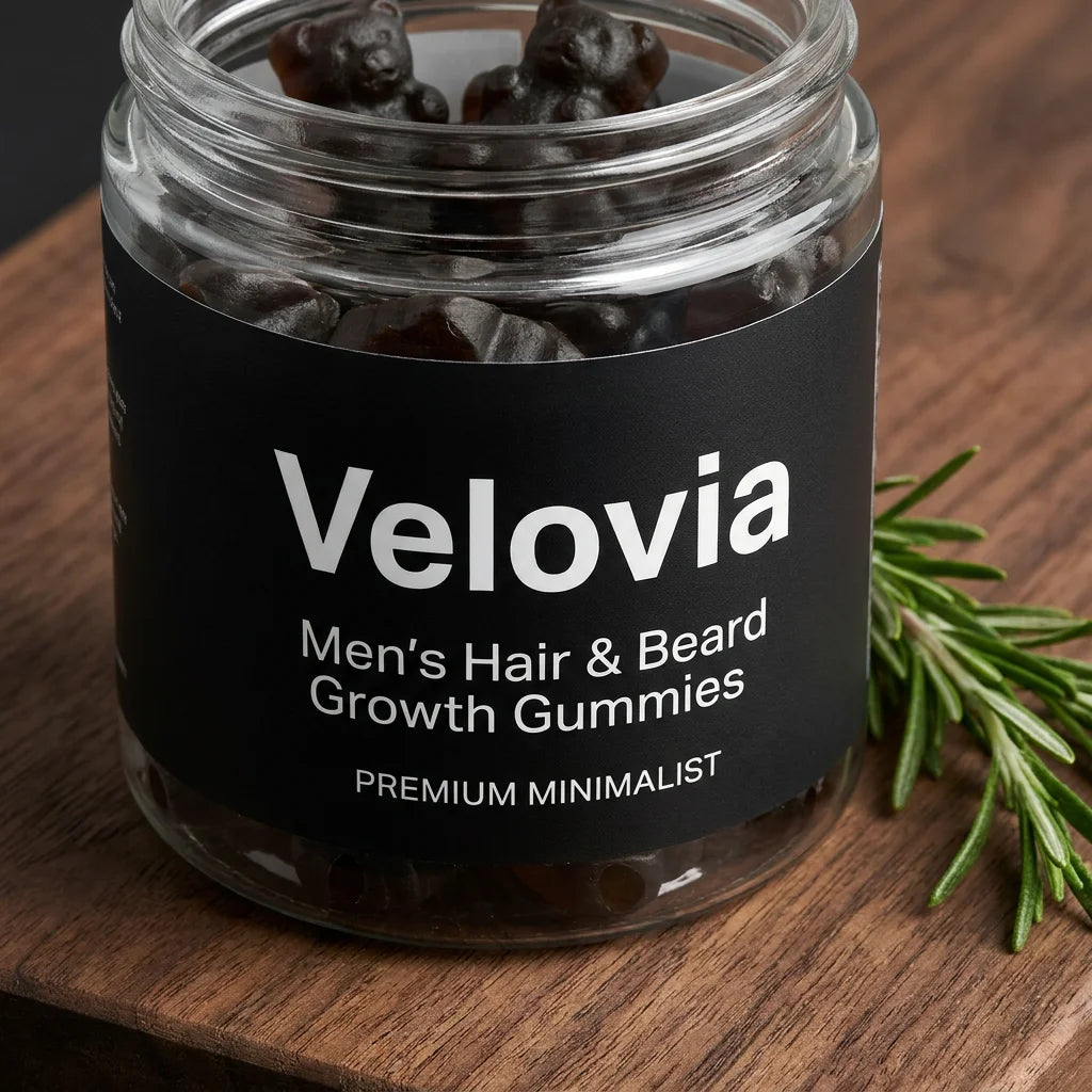 Velovia Men's Hair & Beard Growth Gummies - Biotin & Multivitamin